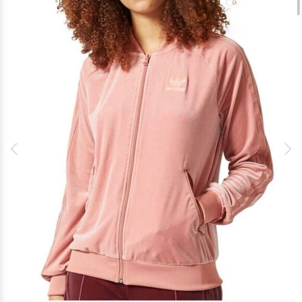 Adidas Pink Velvet Track Jacket